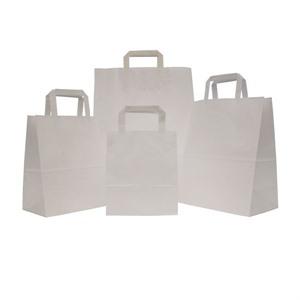 Premium White Paper Carrier Bags with Internal Flat Handles