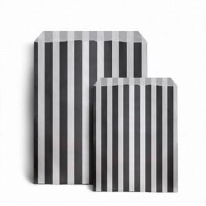 Black Candy Stripe Paper Bags