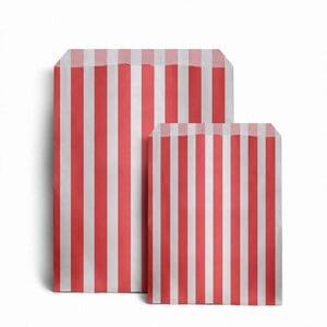 Red Candy Stripe Paper Bags