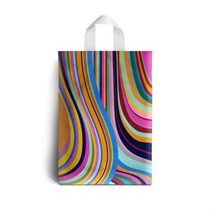 Loop Handle Seventies Design Plastic Carrier Bags