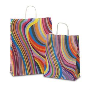 Seventies Design Paper Carrier Bags with Twisted Handles