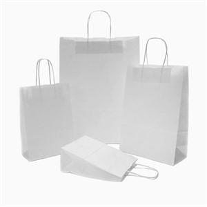 White Premium Italian Paper Carrier Bags with Twisted Handles