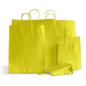 Yellow Premium Italian Paper Carrier Bags with Twisted Handles