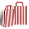 Red Candy Stripe Paper Carrier Bags