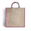 Natural Jute Pink Trim Bags with Luxury Padded Handles