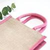 Natural Jute Pink Trim Bags with Luxury Padded Handles