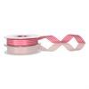 Red & White Striped Ribbon 16mm x 25m