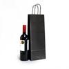 Italian Black Paper One Bottle Bag with Twisted Handles