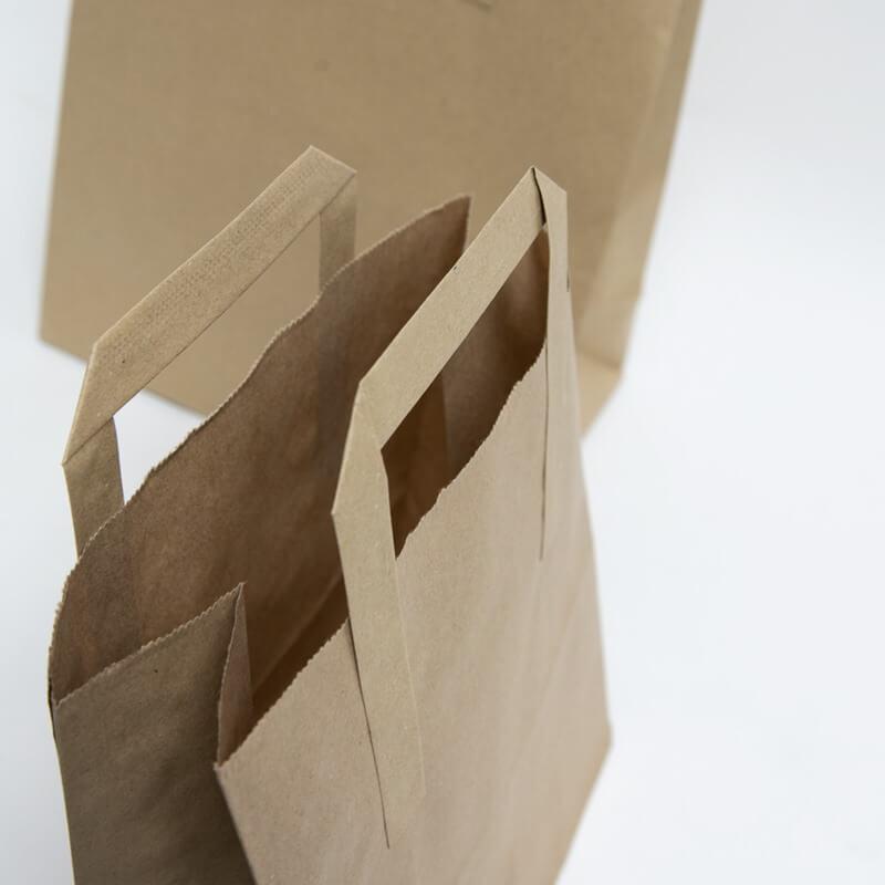 Recycled Brown Paper Carrier Bags with Flat Handles