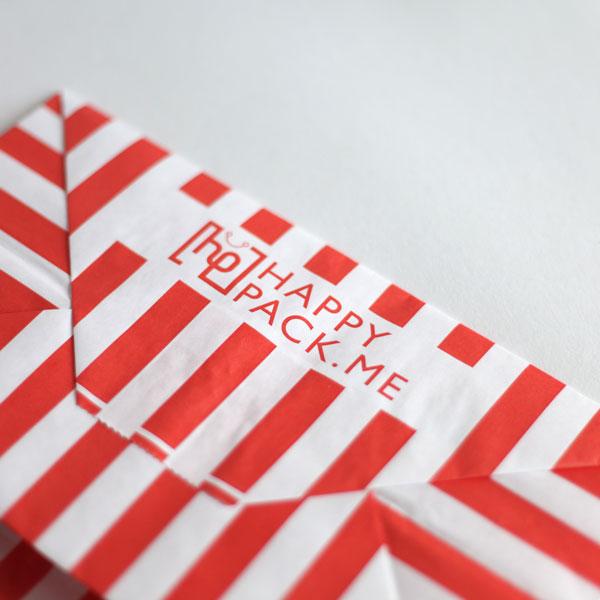 Red Candy Stripe Paper Carrier Bags