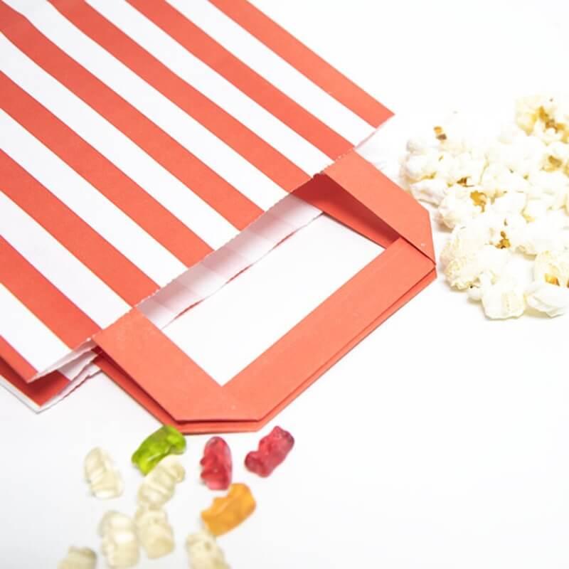 Red Candy Stripe Paper Carrier Bags