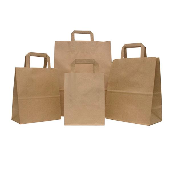 Premium Brown Paper Carrier Bags with Internal Flat Handle