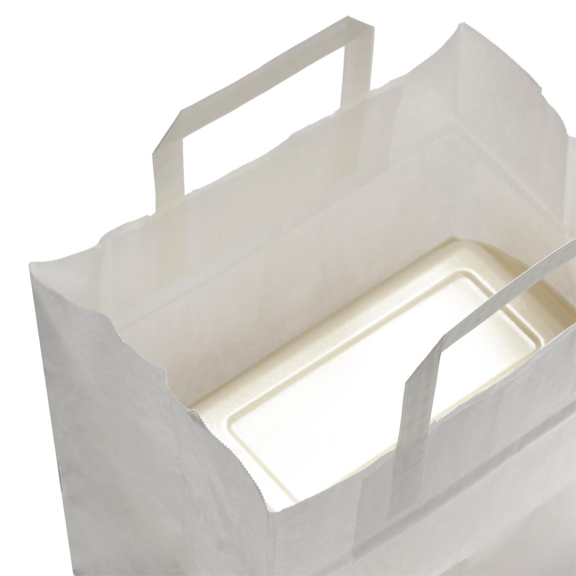 Premium White Paper Carrier Bags with Internal Flat Handles