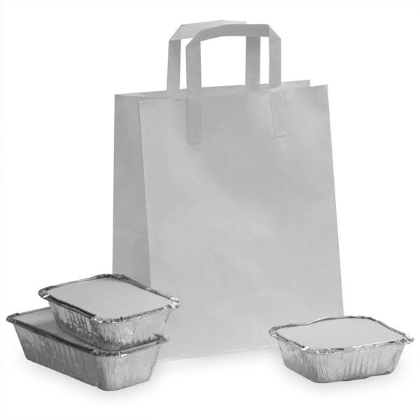 White Paper Carrier Bags with Flat Handles