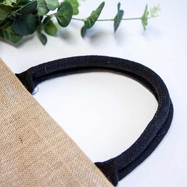 Natural Jute Black Trim Bags with Luxury Padded Handles