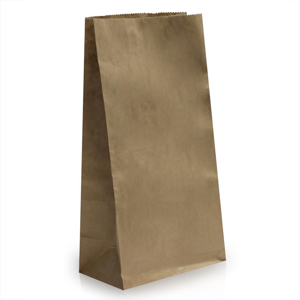 Block Bottom Brown Kraft Bags -5"(W) x 10"(H) + 3.5"(G)