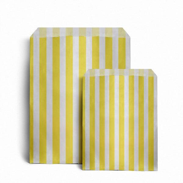 Yellow Candy Stripe Paper Bags