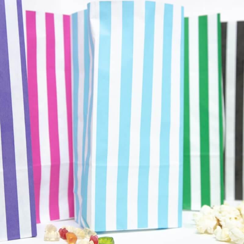 Purple Stripe Pick n Mix Paper Bags