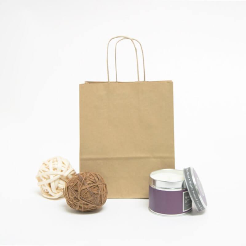 Recycled Brown (Unribbed) Paper Carrier Bags with Twisted Handles - Value Range