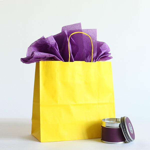 Yellow Premium Italian Paper Carrier Bags with Twisted Handles