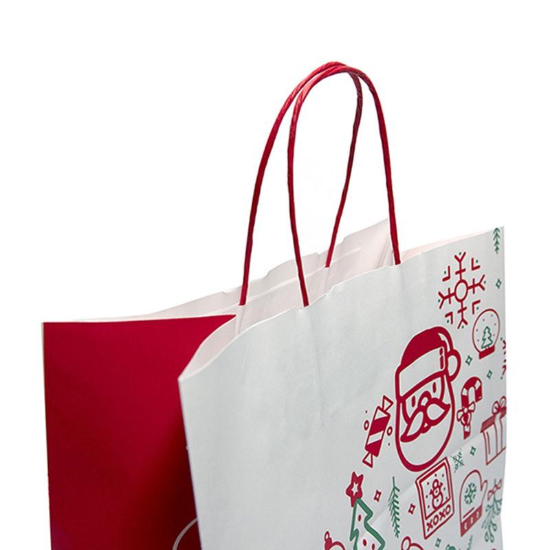 Iconic Christmas Wide Base Paper Carrier Bags With Twisted Handles