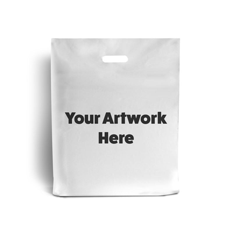 White Branded Plastic Carrier Bags