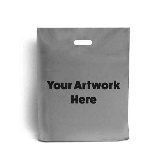 Silver Branded Plastic Carrier Bags