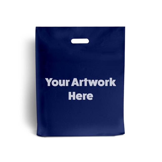 Navy Blue Branded Plastic Carrier Bags