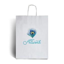 White Branded Paper Carrier Bags - Full Colour